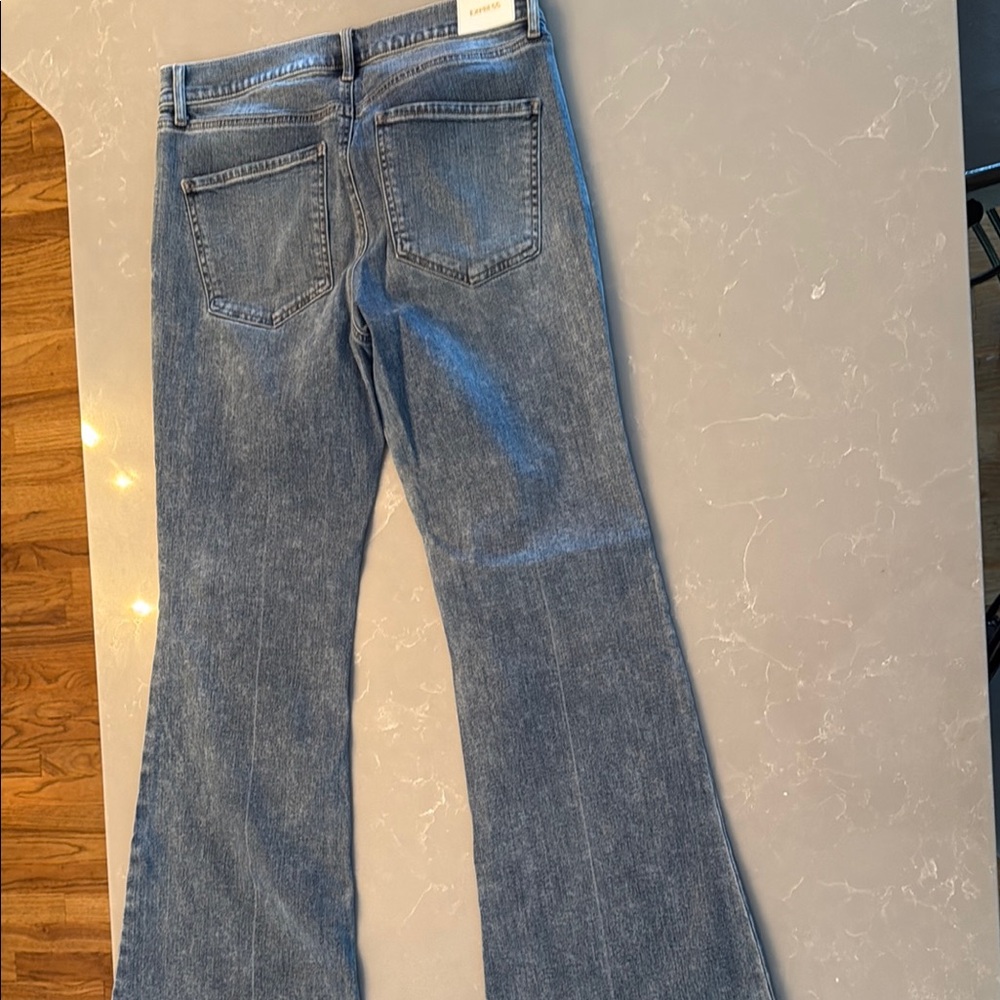 Express Blue Flare Wide Leg Denim